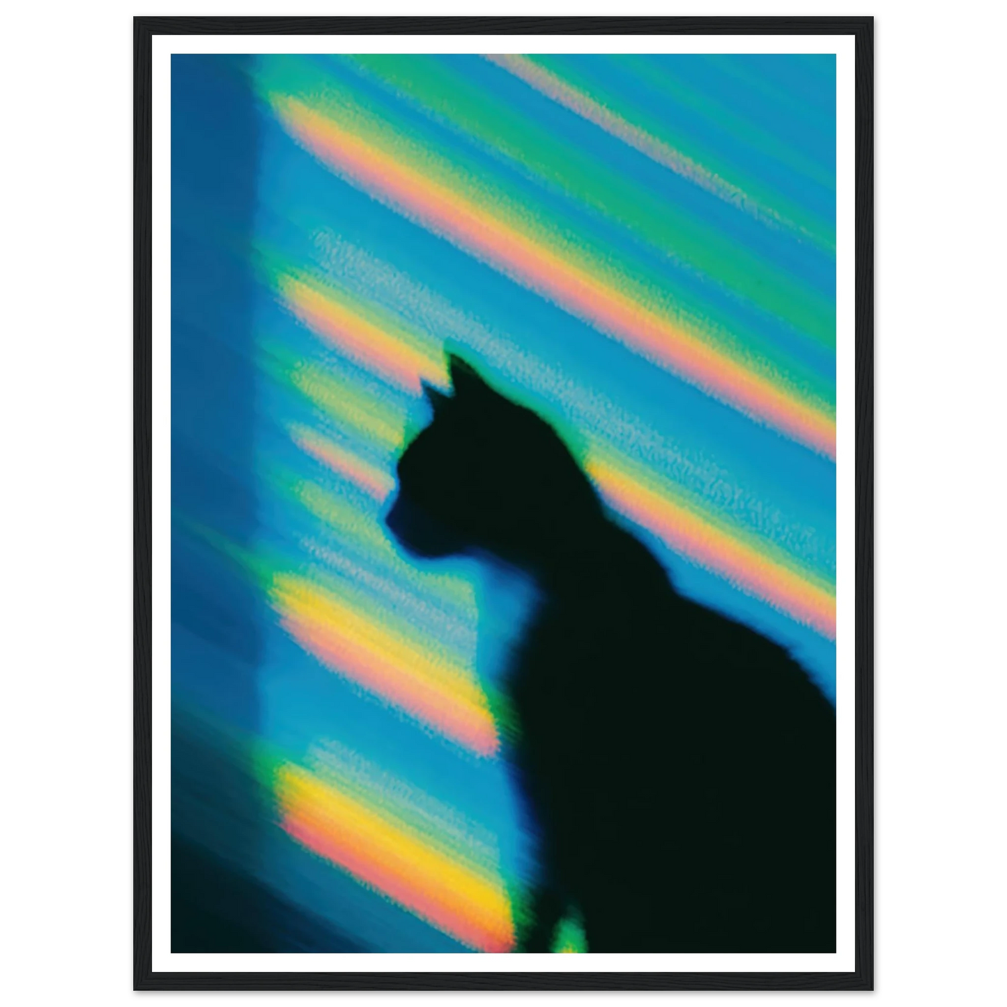 Blurred Cat Shadow - Framed Poster - 30x40 cm / 12x16″ - Black frame