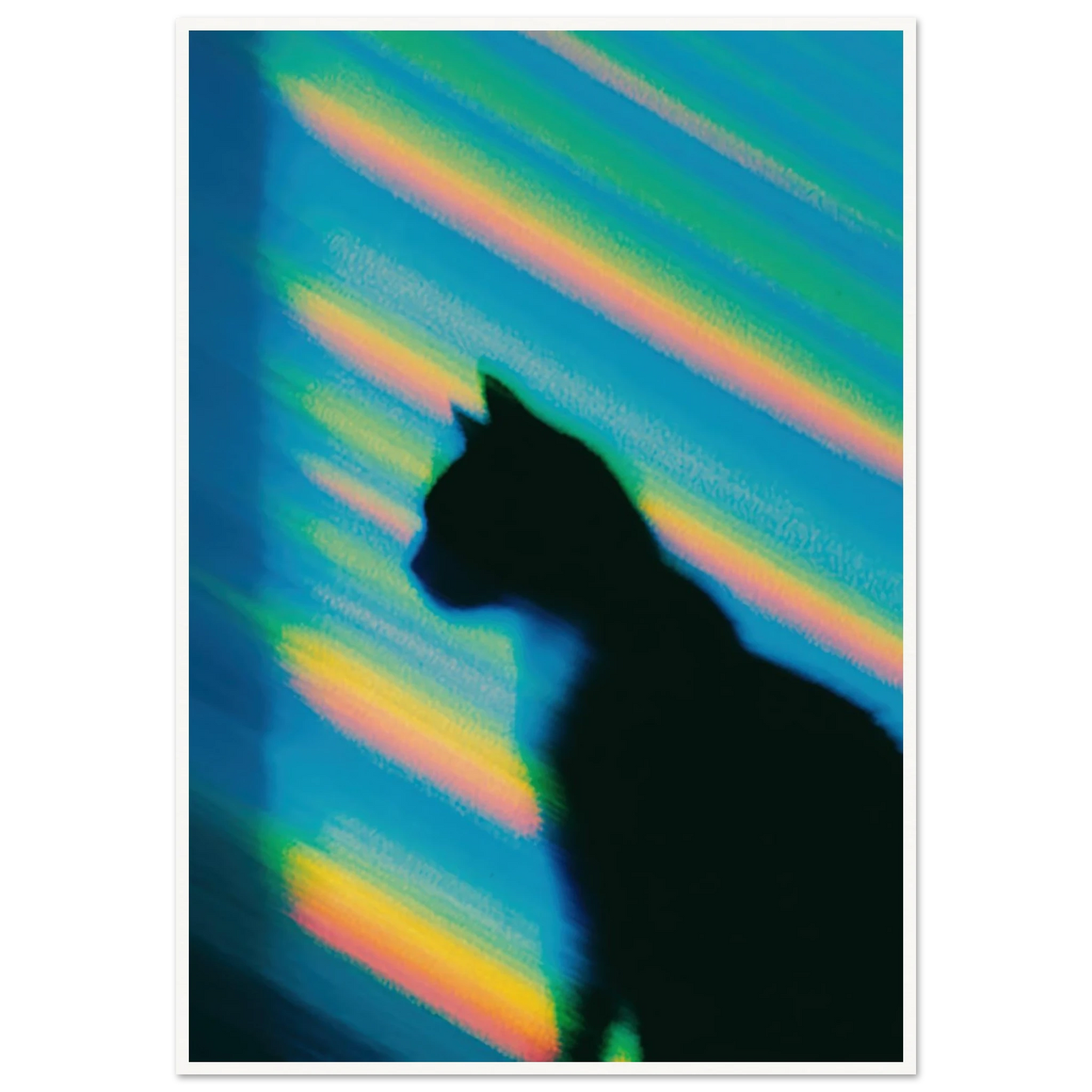 Blurred Cat Shadow - Framed Poster - 30x40 cm / 12x16″ - Black frame