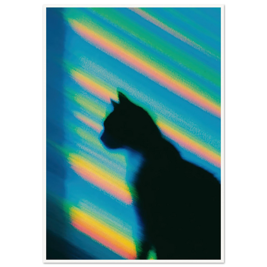 Blurred Cat Shadow - Framed Poster - 30x40 cm / 12x16″ - Black frame