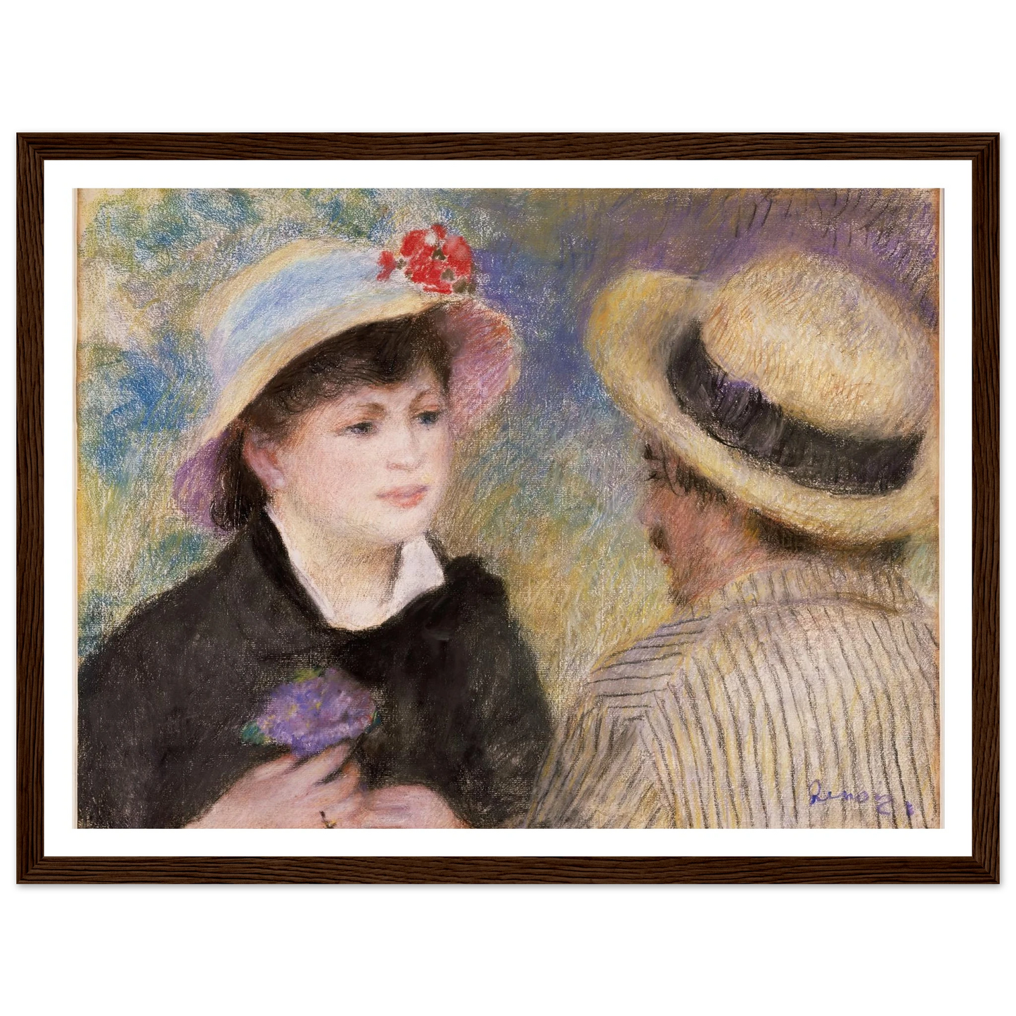 Boating Couple (said to be Aline Charigot and Renoir) (1881) Art Print | Pierre Auguste Renoir - Framed Poster - 30x40 cm / 12x16″ - Black frame