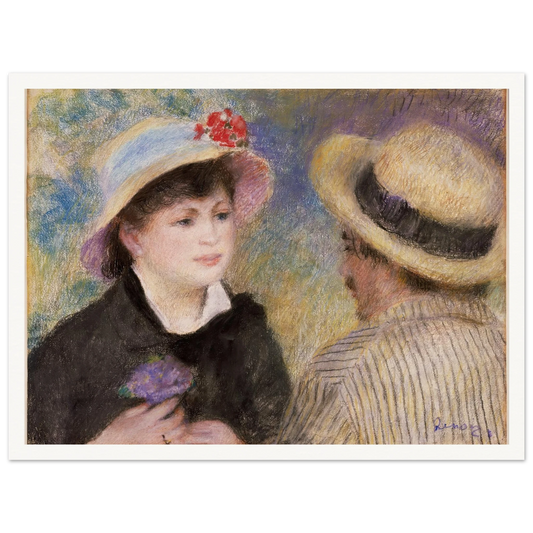 Boating Couple (said to be Aline Charigot and Renoir) (1881) Art Print | Pierre Auguste Renoir - Framed Poster - 30x40 cm / 12x16″ - Black frame