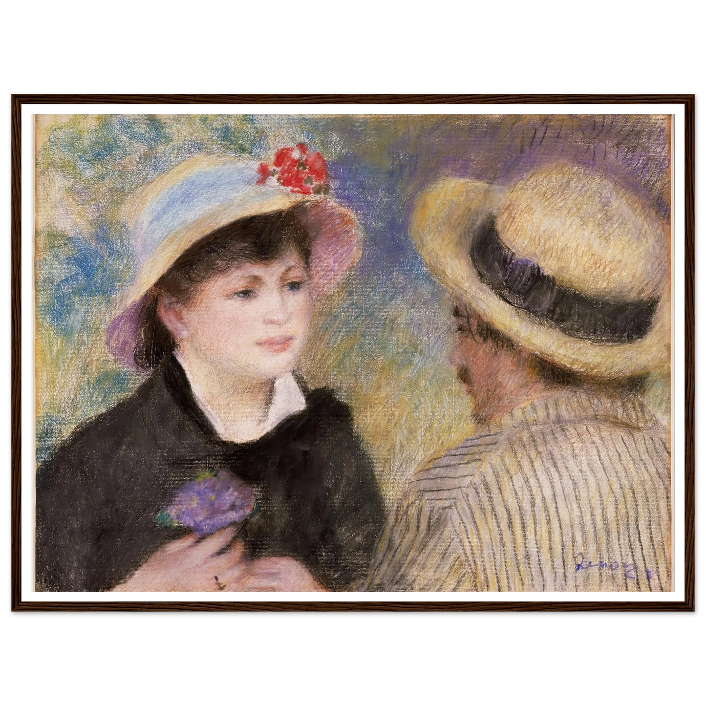 Boating Couple (said to be Aline Charigot and Renoir) (1881) Art Print | Pierre Auguste Renoir - Framed Poster - 30x40 cm / 12x16″ - Black frame