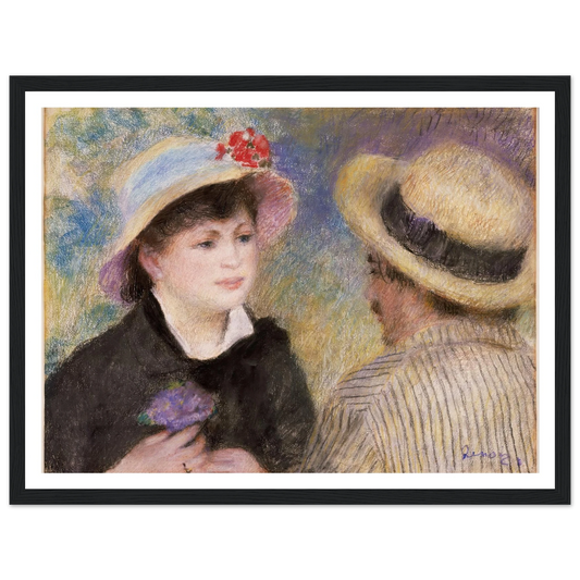 Boating Couple (said to be Aline Charigot and Renoir) (1881) Art Print | Pierre Auguste Renoir - Framed Poster - 30x40 cm / 12x16″ - Black frame