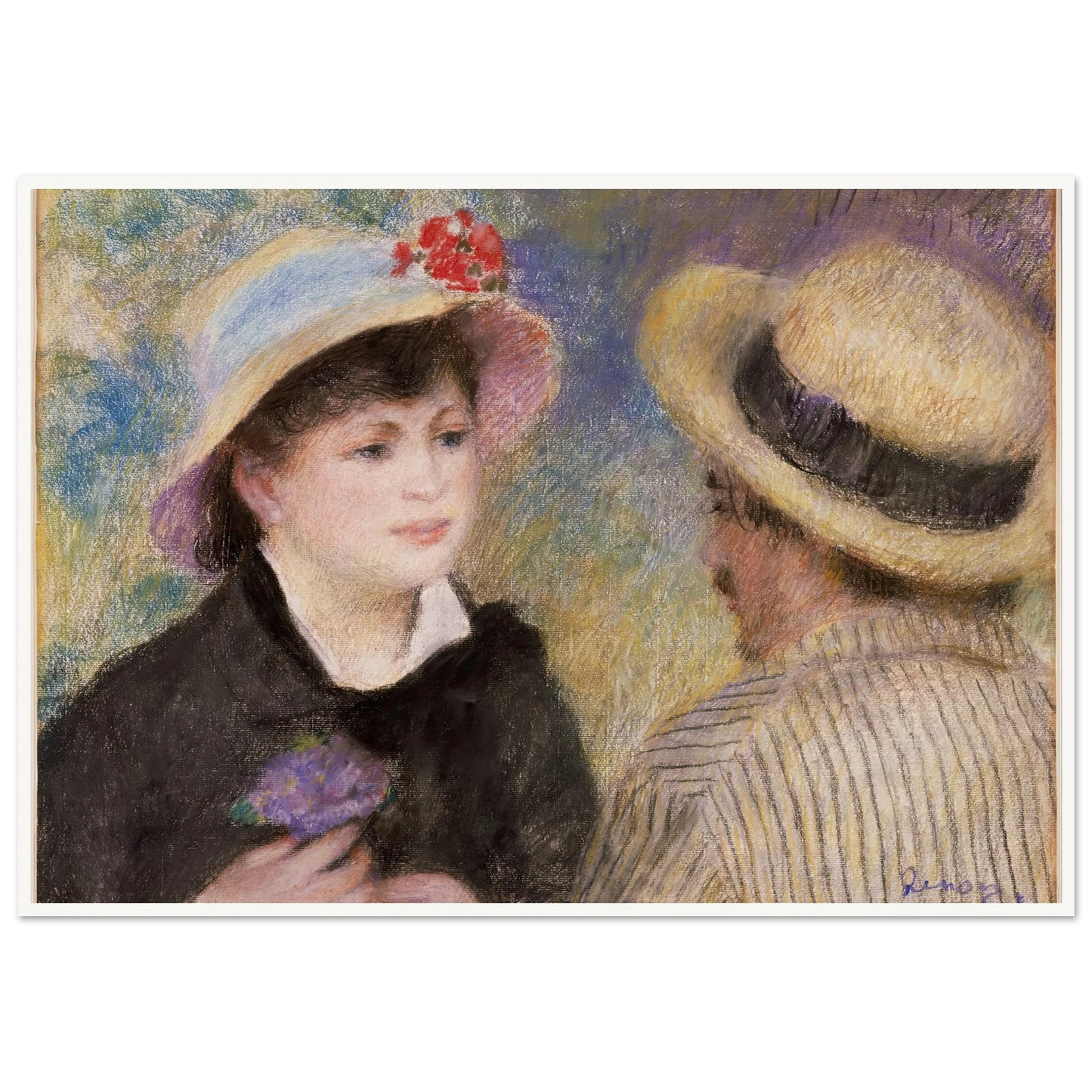 Boating Couple (said to be Aline Charigot and Renoir) (1881) Art Print | Pierre Auguste Renoir - Framed Poster - 30x40 cm / 12x16″ - Black frame