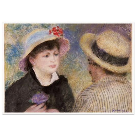 Boating Couple (said to be Aline Charigot and Renoir) (1881) Art Print | Pierre Auguste Renoir - Framed Poster - 30x40 cm / 12x16″ - Black frame