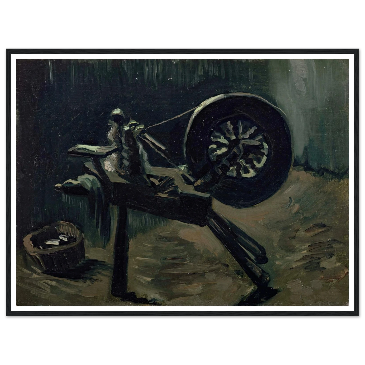 Bobbin winder (1885) Art Print | Vincent van Gogh - Framed Poster - 30x40 cm / 12x16″ - Black frame