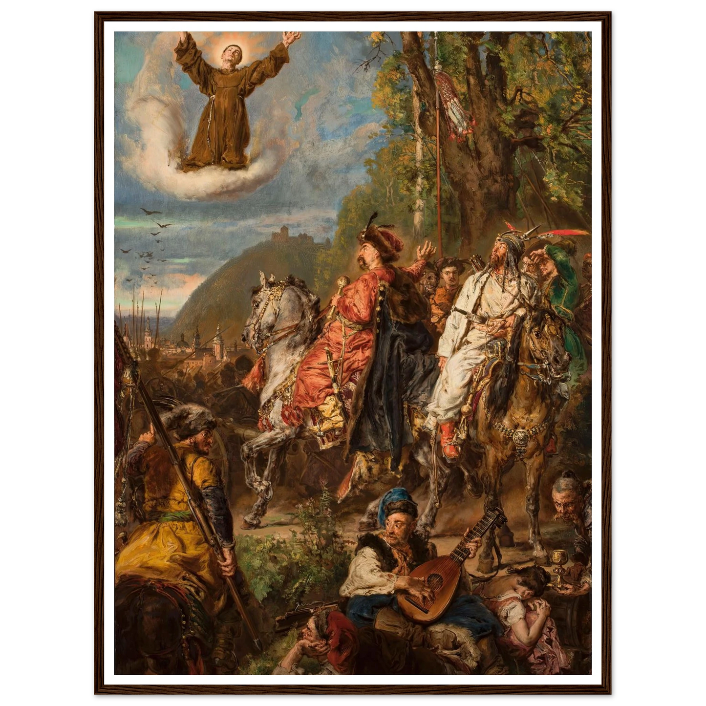 Bohdan Khmelnytsky with Tugay Bey at Lviv (1885) Art Print | Jan Matejko - Framed Poster - 30x40 cm / 12x16″ - Black frame