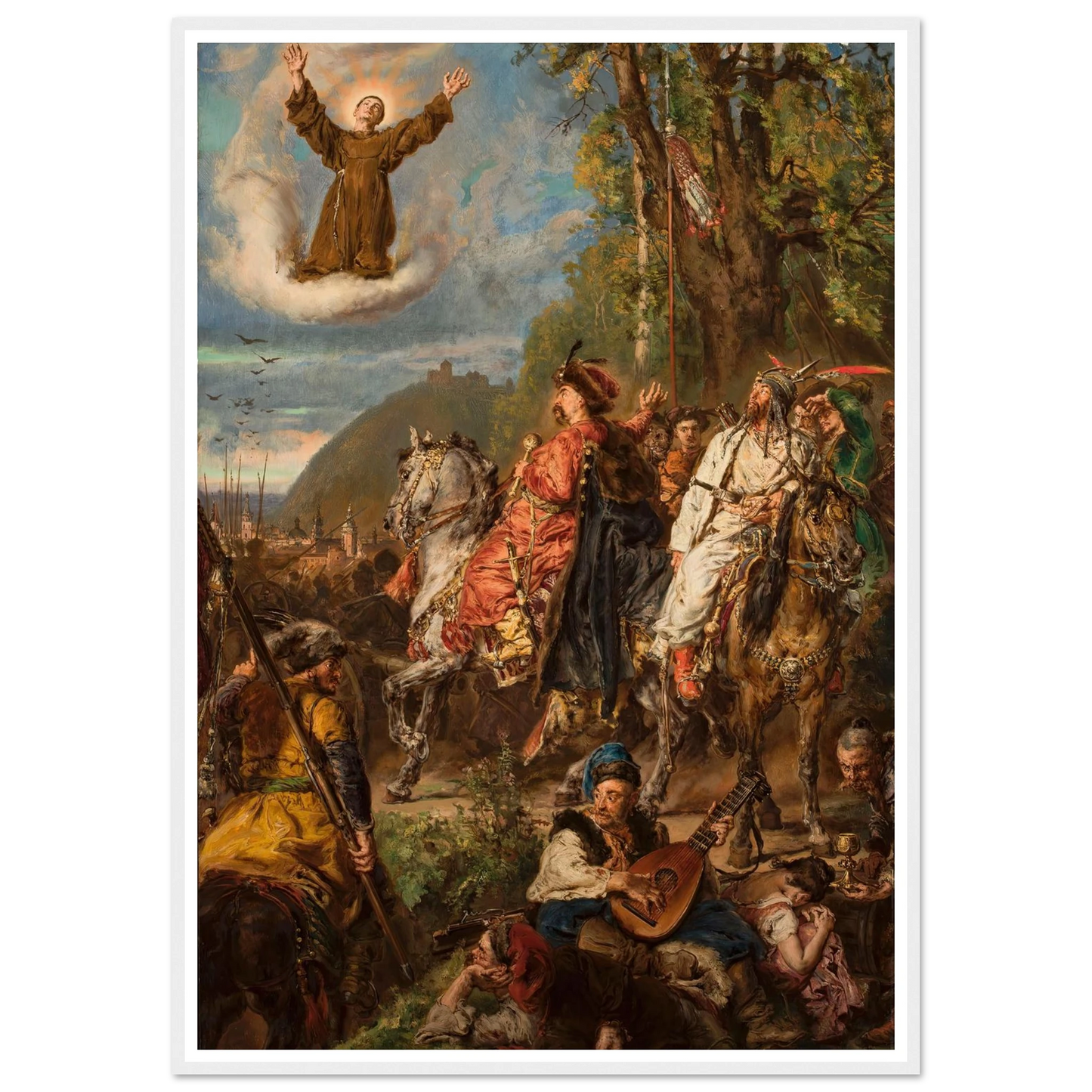 Bohdan Khmelnytsky with Tugay Bey at Lviv (1885) Art Print | Jan Matejko - Framed Poster - 30x40 cm / 12x16″ - Black frame