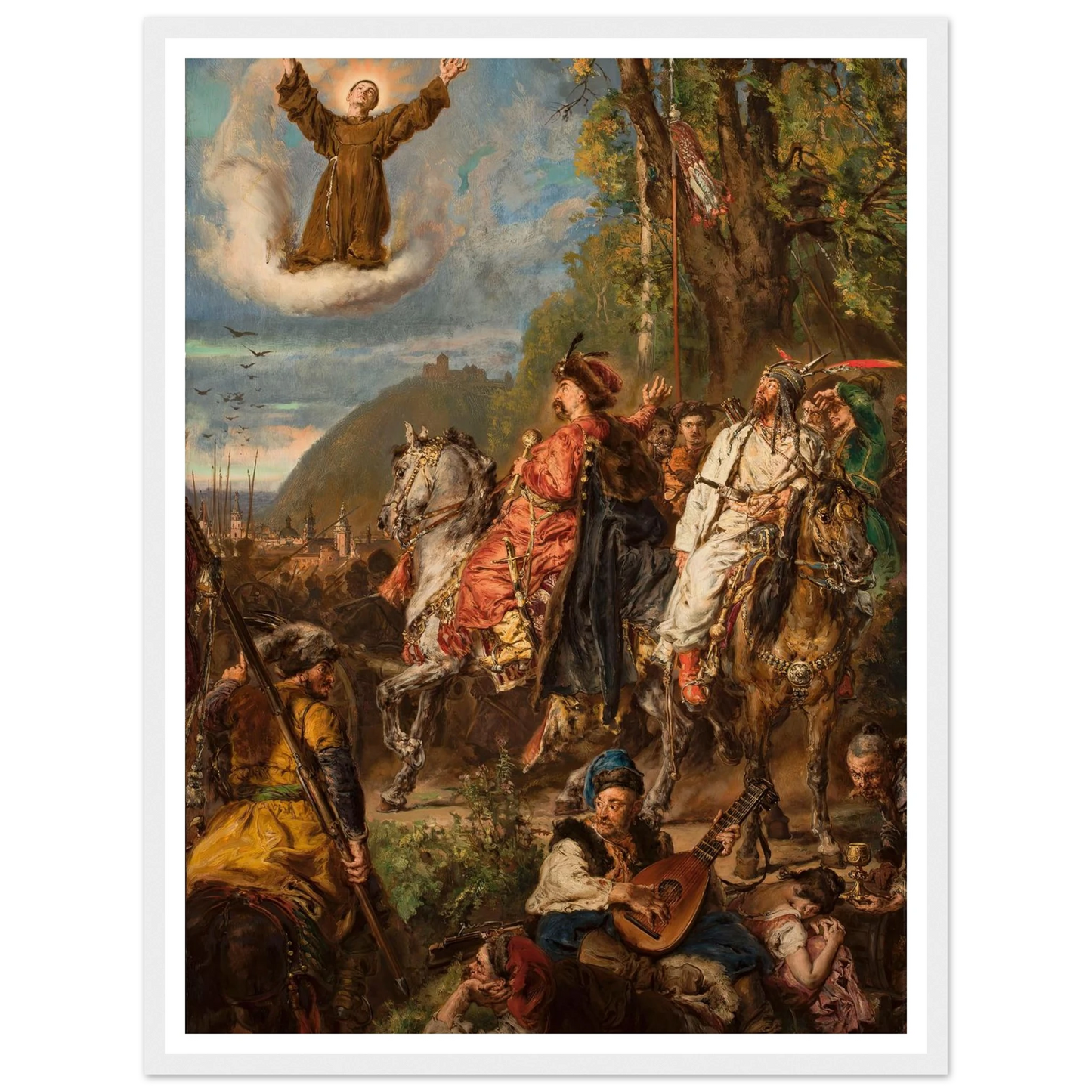 Bohdan Khmelnytsky with Tugay Bey at Lviv (1885) Art Print | Jan Matejko - Framed Poster - 30x40 cm / 12x16″ - Black frame