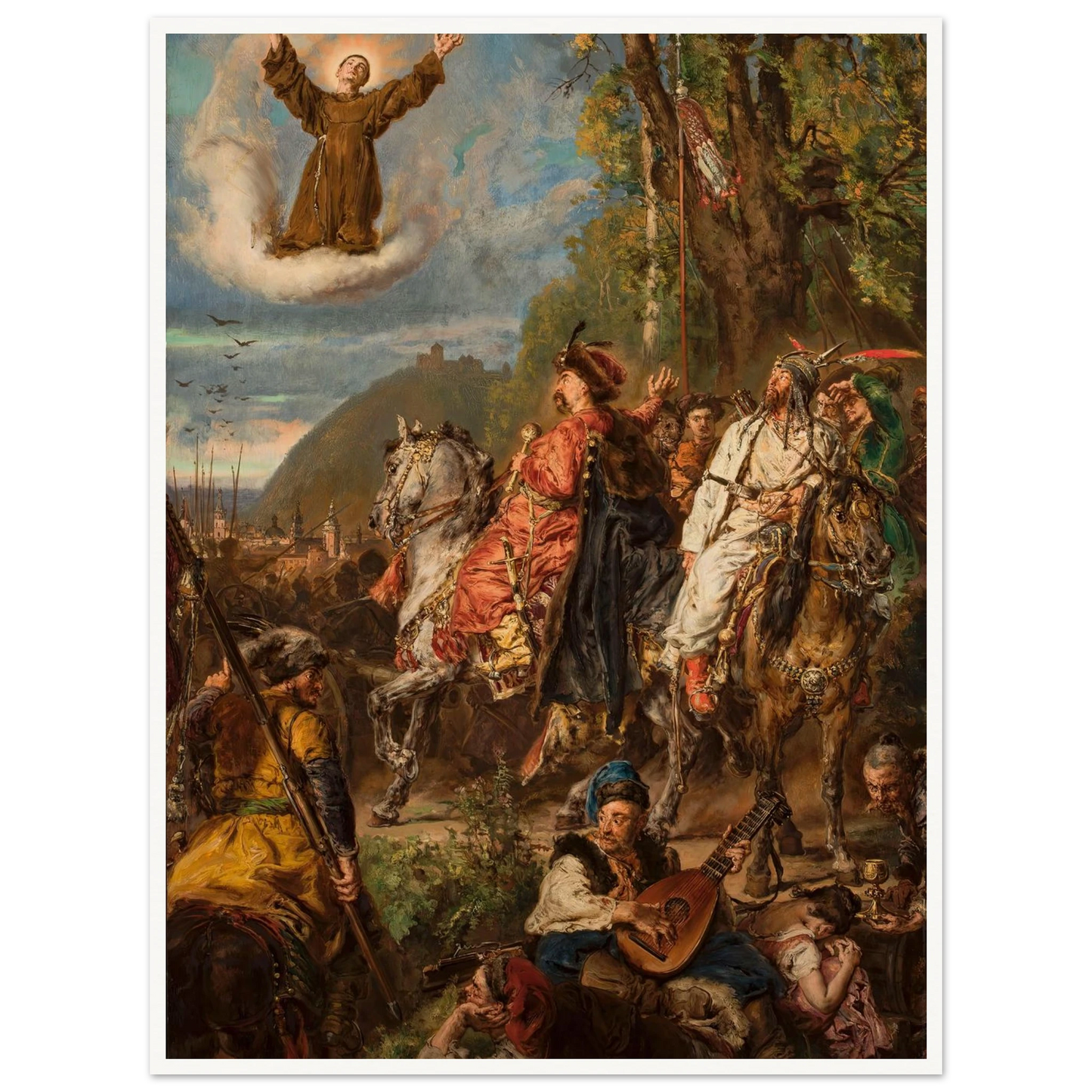 Bohdan Khmelnytsky with Tugay Bey at Lviv (1885) Art Print | Jan Matejko - Framed Poster - 30x40 cm / 12x16″ - Black frame