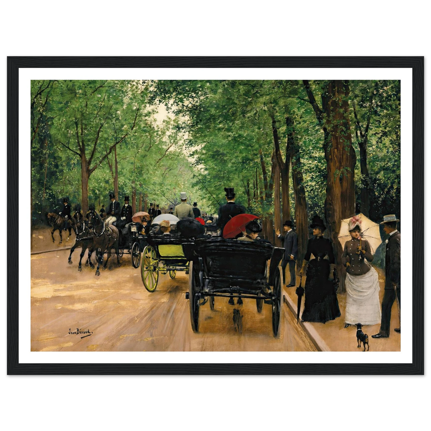 Bois De Boulogne Art Print | Jean Beraud - Framed Poster - 30x40 cm / 12x16″ - Black frame