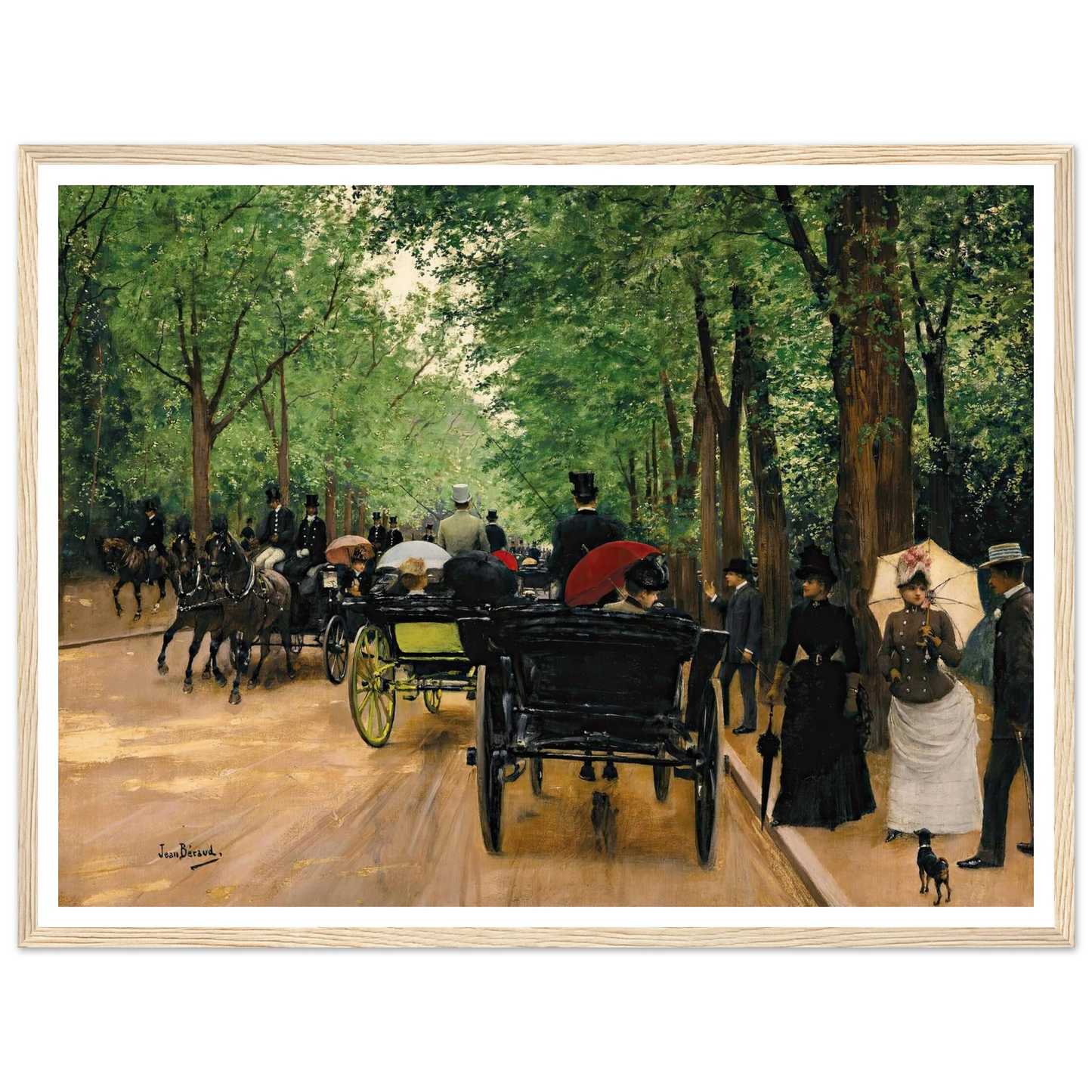 Bois De Boulogne Art Print | Jean Beraud - Framed Poster - 30x40 cm / 12x16″ - Black frame