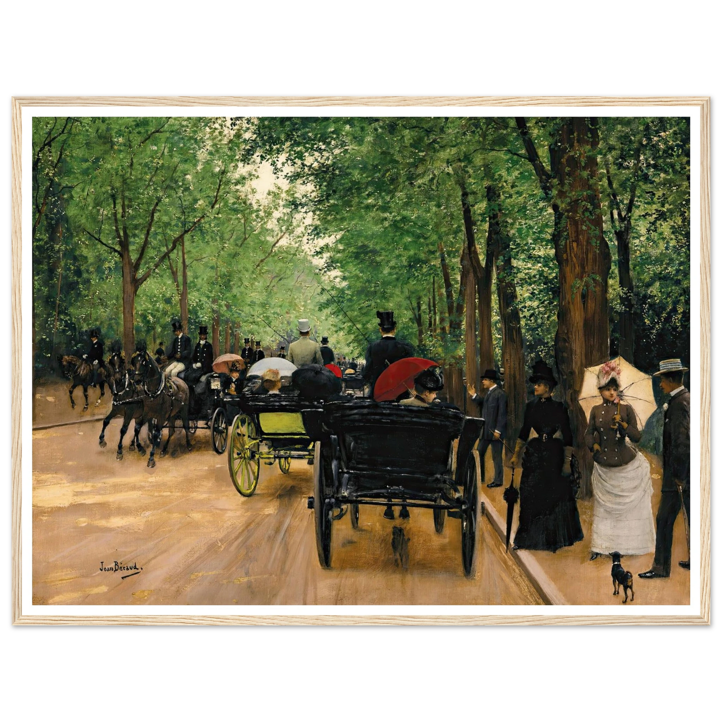 Bois De Boulogne Art Print | Jean Beraud - Framed Poster - 30x40 cm / 12x16″ - Black frame