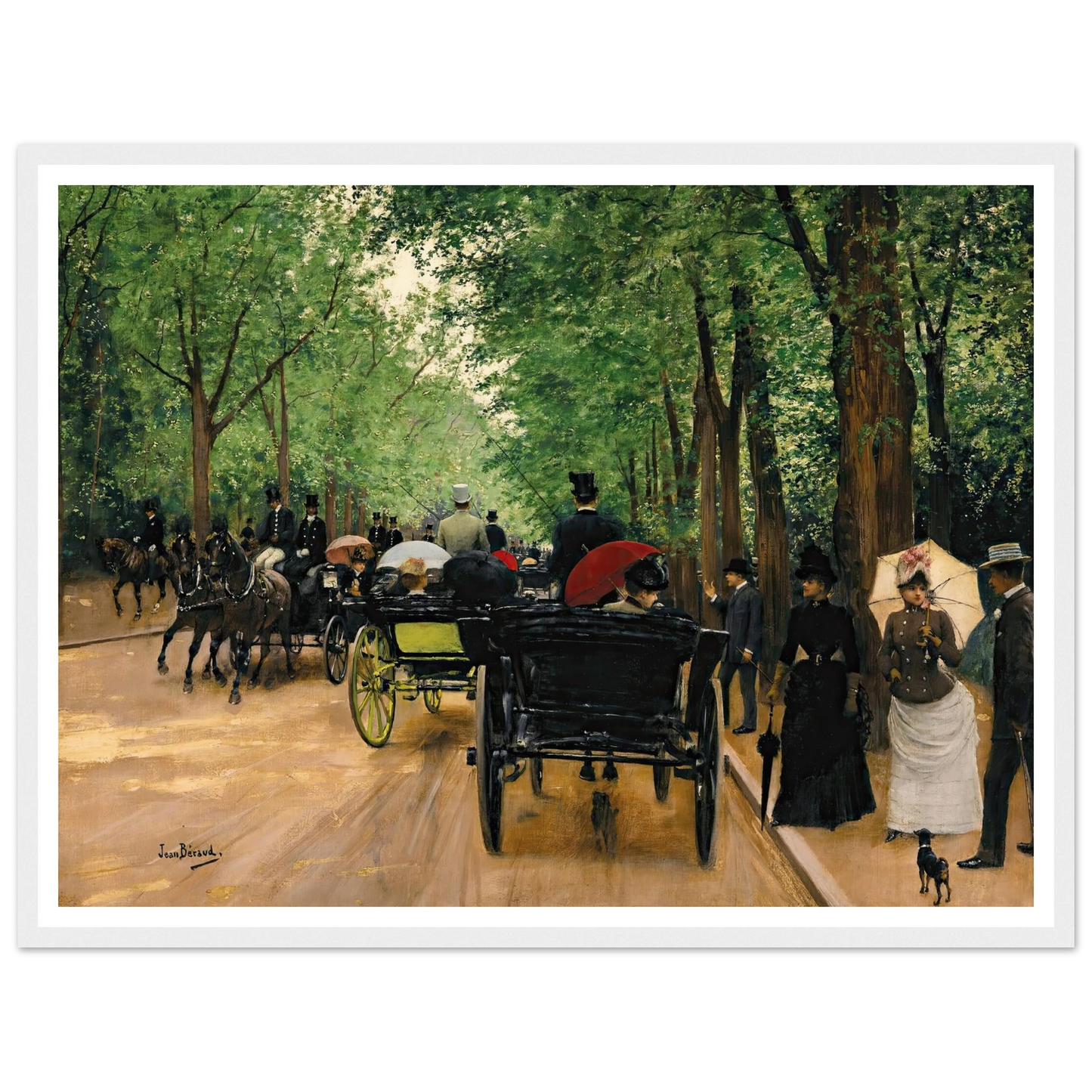 Bois De Boulogne Art Print | Jean Beraud - Framed Poster - 30x40 cm / 12x16″ - Black frame