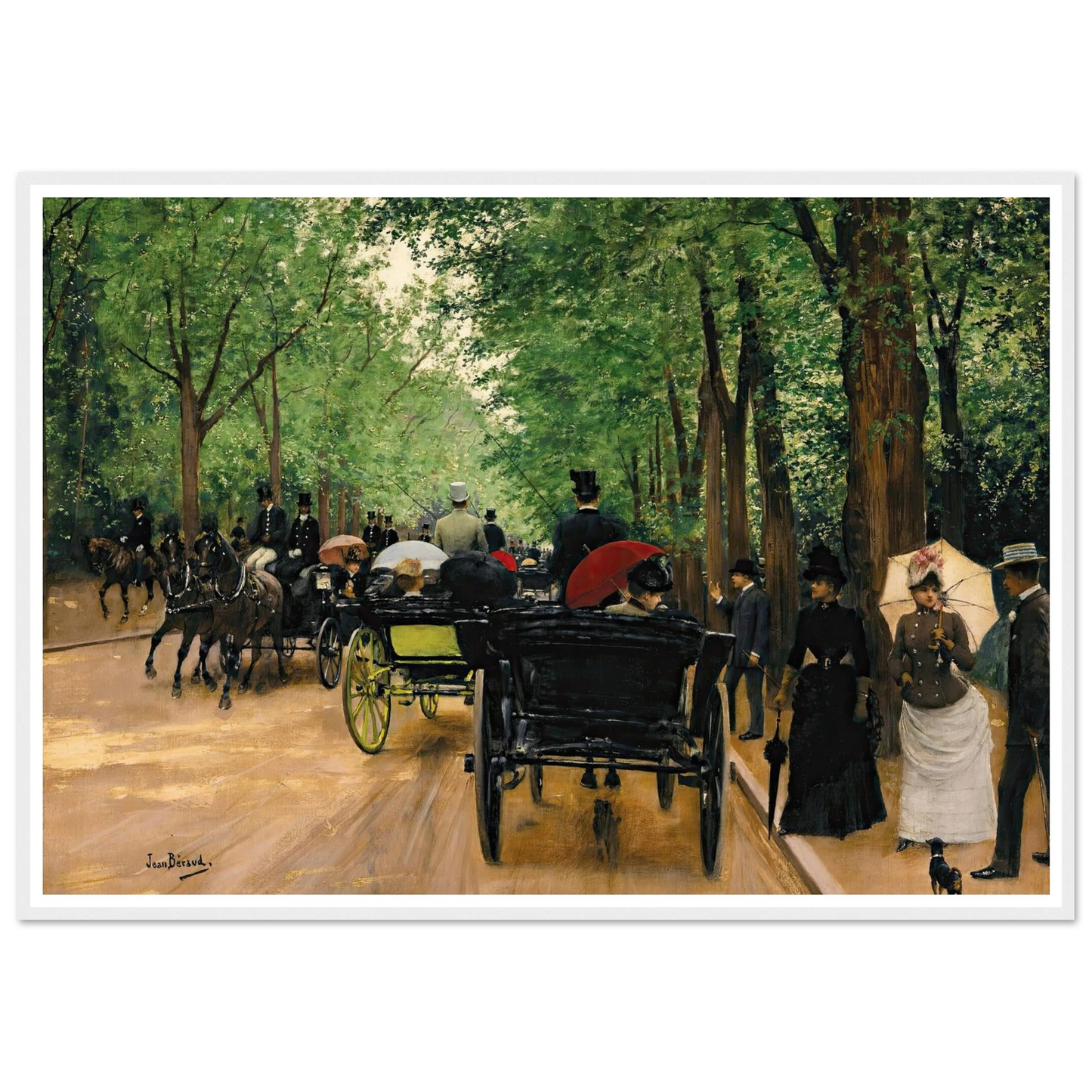 Bois De Boulogne Art Print | Jean Beraud - Framed Poster - 30x40 cm / 12x16″ - Black frame