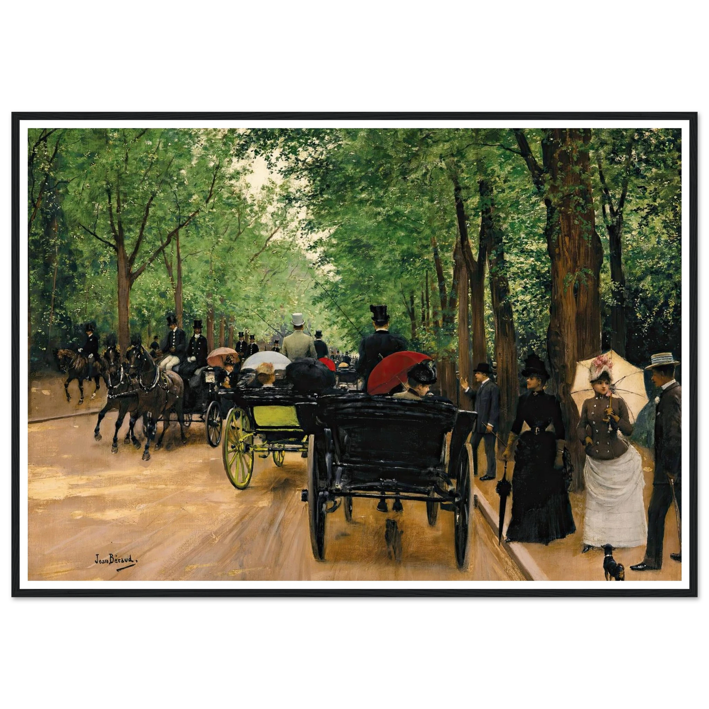Bois De Boulogne Art Print | Jean Beraud - Framed Poster - 30x40 cm / 12x16″ - Black frame