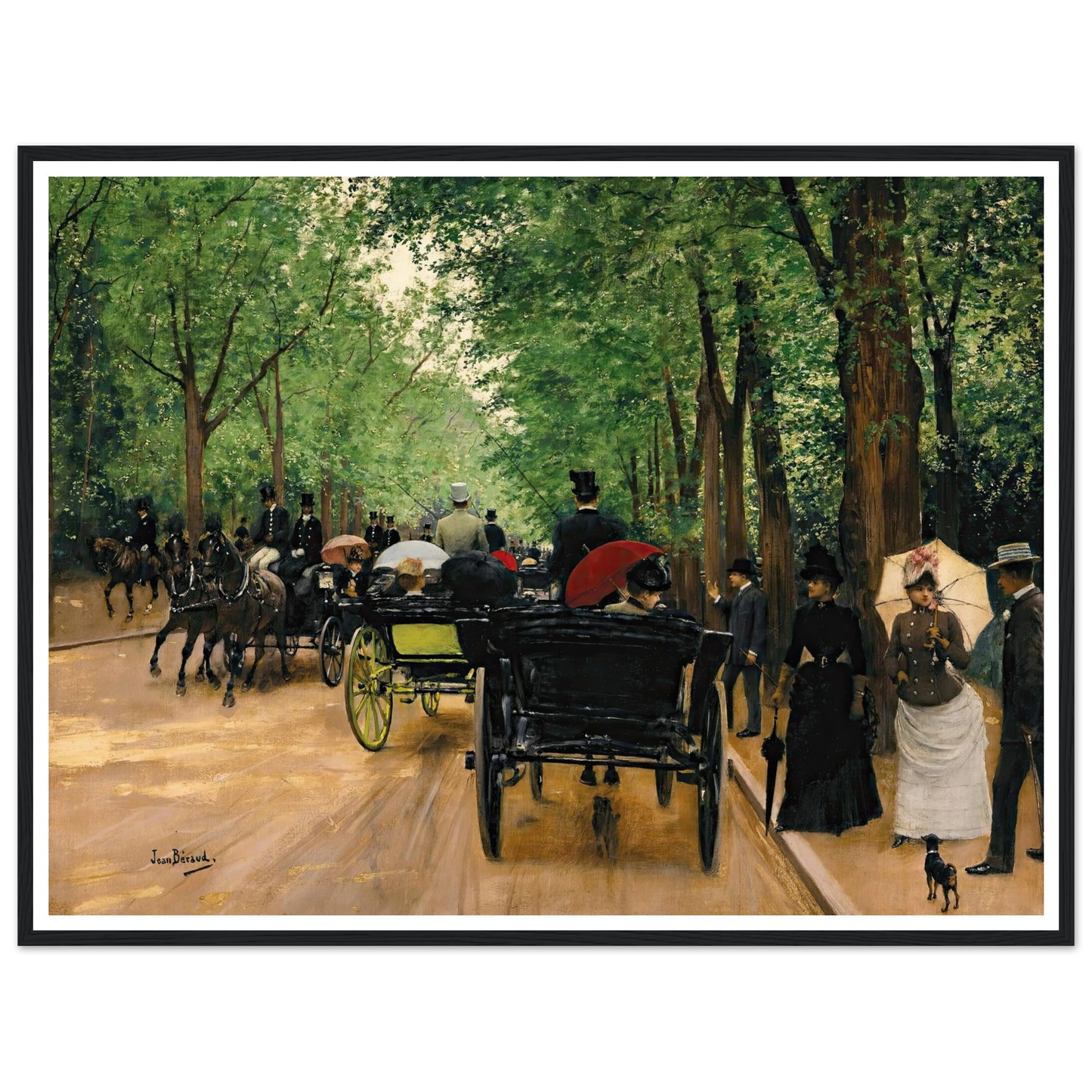 Bois De Boulogne Art Print | Jean Beraud - Framed Poster - 30x40 cm / 12x16″ - Black frame