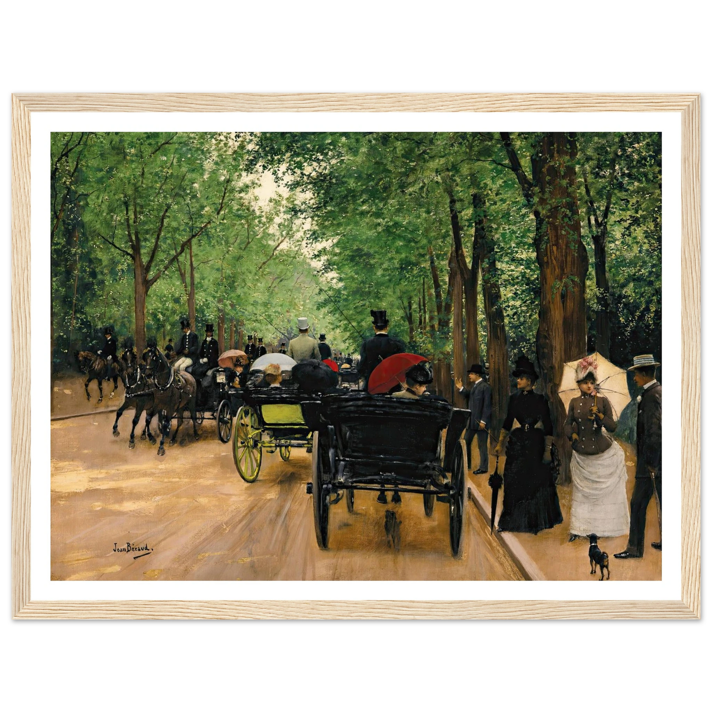 Bois De Boulogne Art Print | Jean Beraud - Framed Poster - 30x40 cm / 12x16″ - Black frame