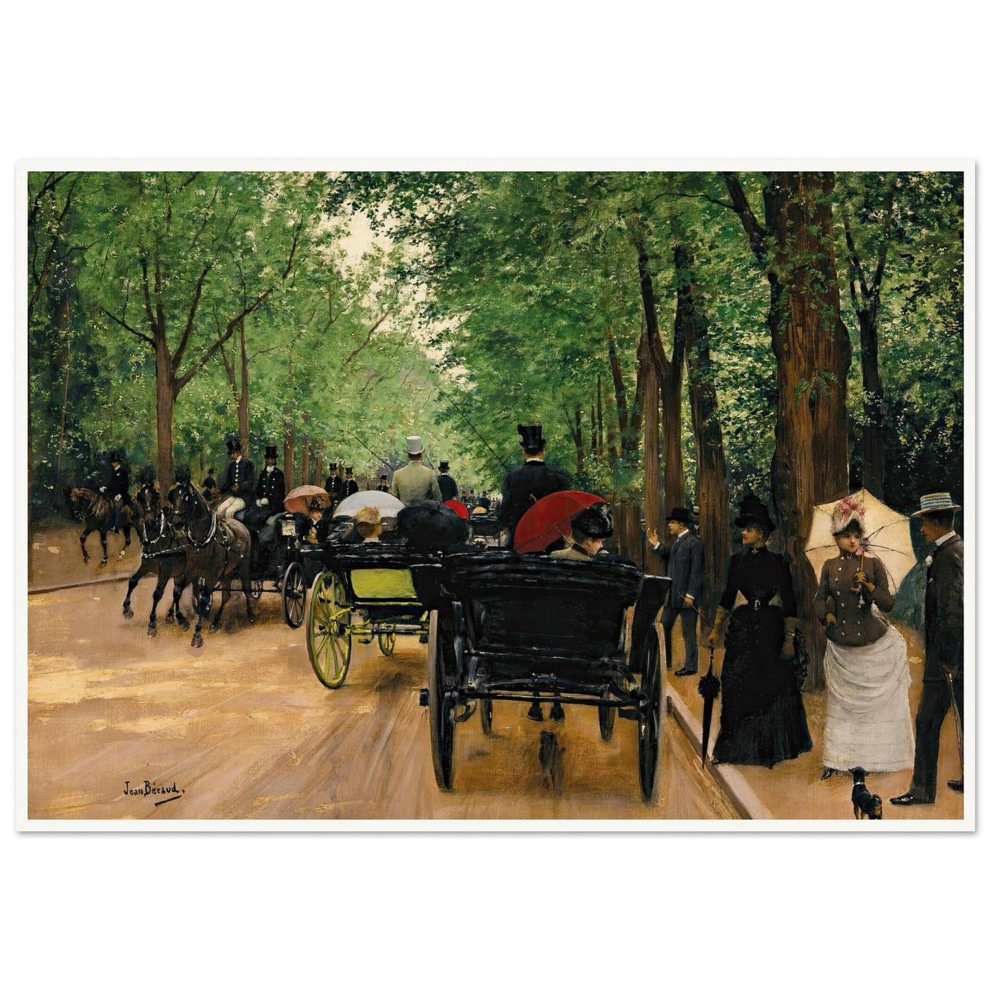Bois De Boulogne Art Print | Jean Beraud - Framed Poster - 30x40 cm / 12x16″ - Black frame