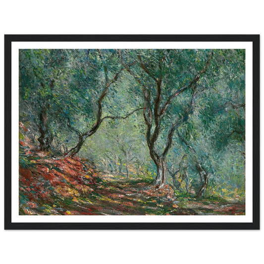 Bois d’oliviers au jardin Moreno (1884) Art Print | Claude Monet - Framed Poster - 30x40 cm / 12x16″ - Black frame