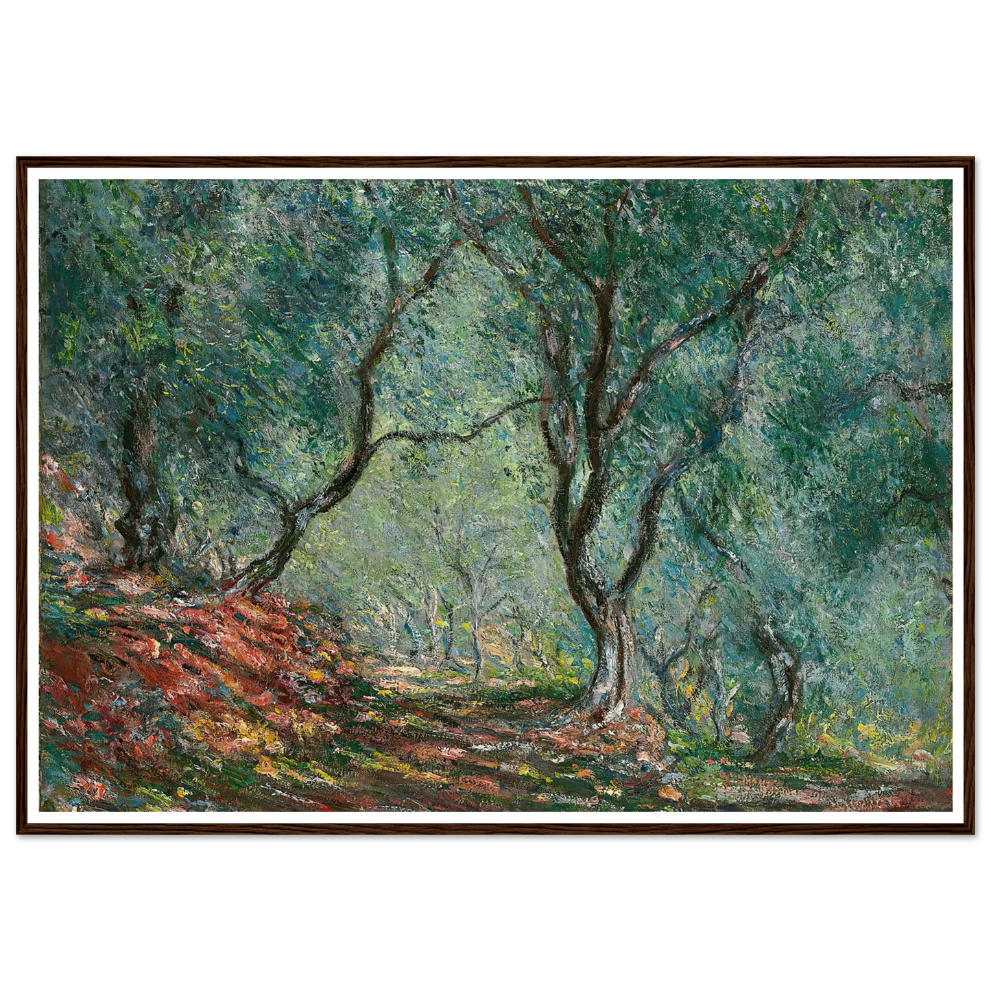 Bois d’oliviers au jardin Moreno (1884) Art Print | Claude Monet - Framed Poster - 30x40 cm / 12x16″ - Black frame