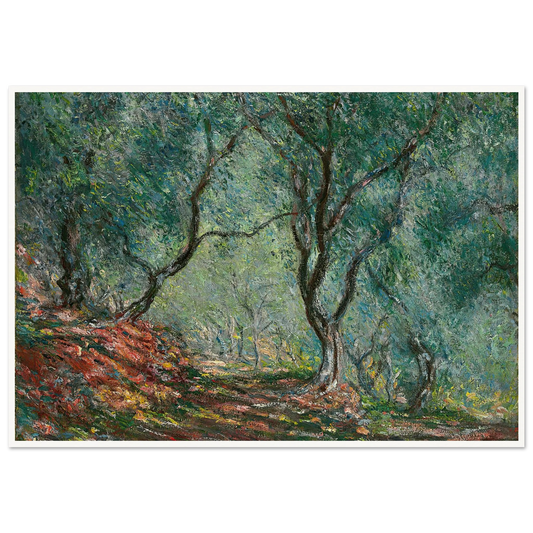 Bois d’oliviers au jardin Moreno (1884) Art Print | Claude Monet - Framed Poster - 30x40 cm / 12x16″ - Black frame
