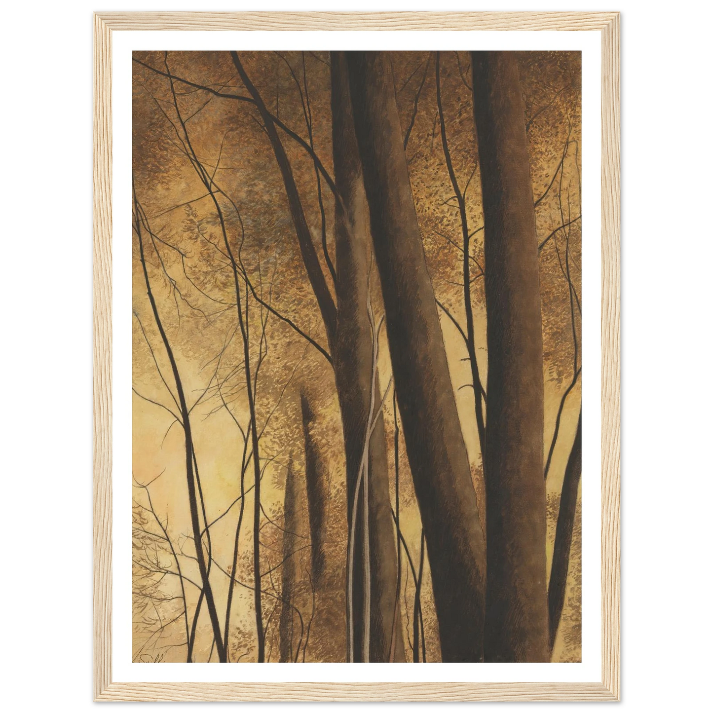 Bomen (1940) Art Print | Leon Spilliaert - Framed Poster - 30x40 cm / 12x16″ - Black frame