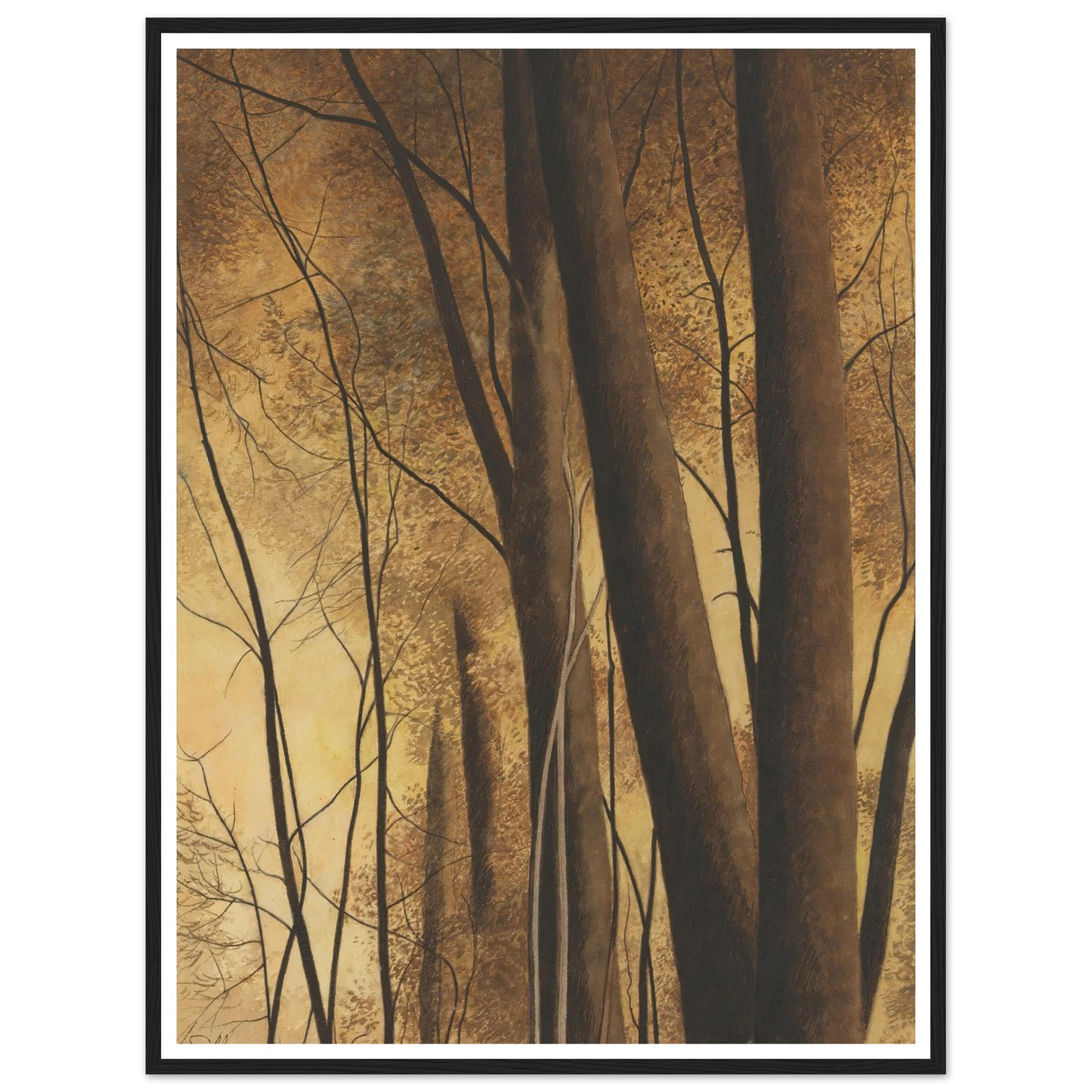 Bomen (1940) Art Print | Leon Spilliaert - Framed Poster - 30x40 cm / 12x16″ - Black frame