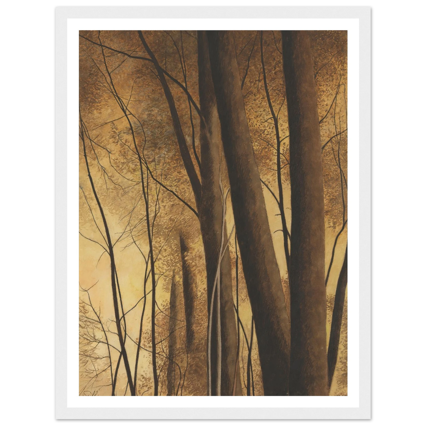 Bomen (1940) Art Print | Leon Spilliaert - Framed Poster - 30x40 cm / 12x16″ - Black frame