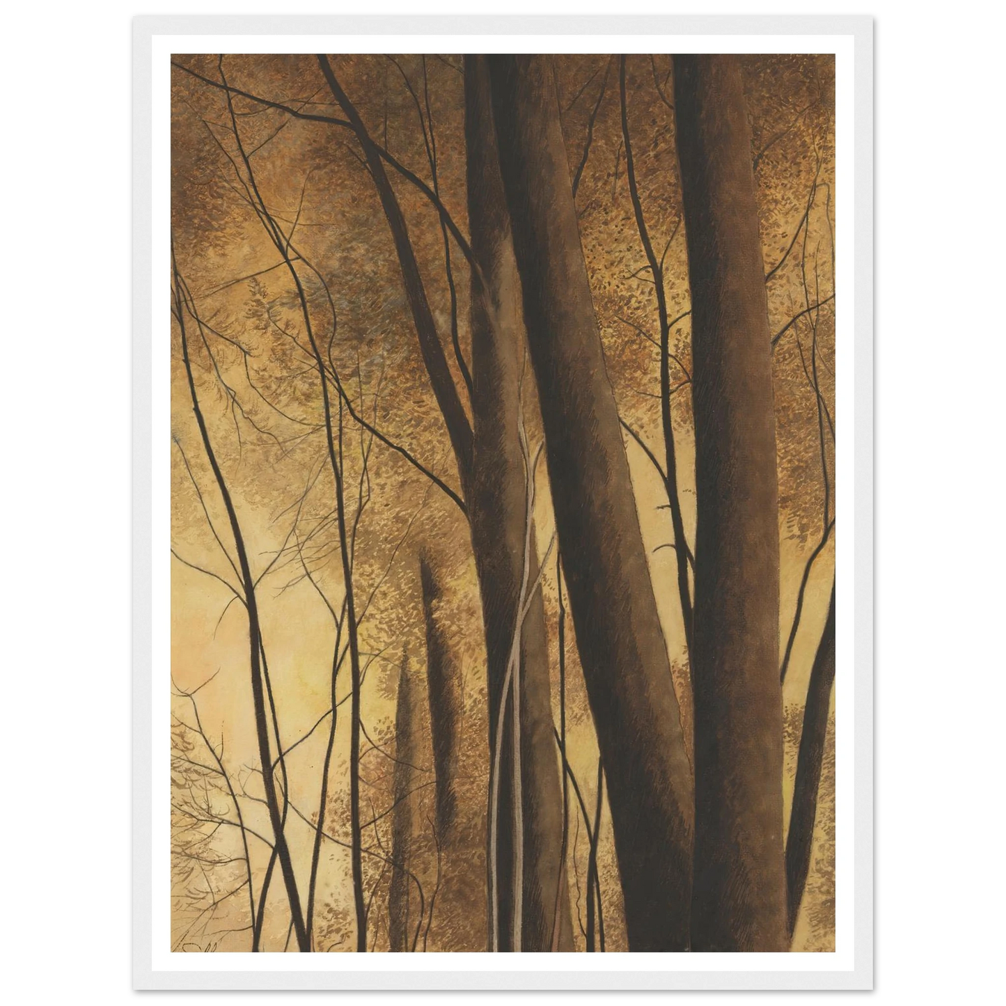 Bomen (1940) Art Print | Leon Spilliaert - Framed Poster - 30x40 cm / 12x16″ - Black frame