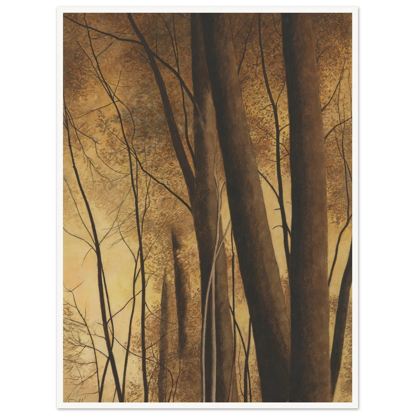 Bomen (1940) Art Print | Leon Spilliaert - Framed Poster - 30x40 cm / 12x16″ - Black frame