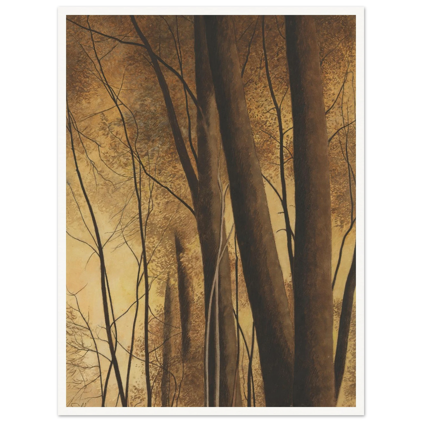 Bomen (1940) Art Print | Leon Spilliaert - Framed Poster - 30x40 cm / 12x16″ - Black frame