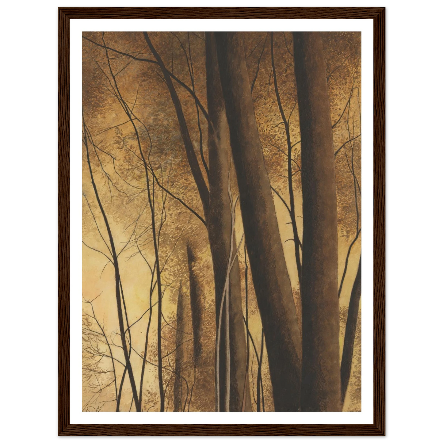 Bomen (1940) Art Print | Leon Spilliaert - Framed Poster - 30x40 cm / 12x16″ - Black frame