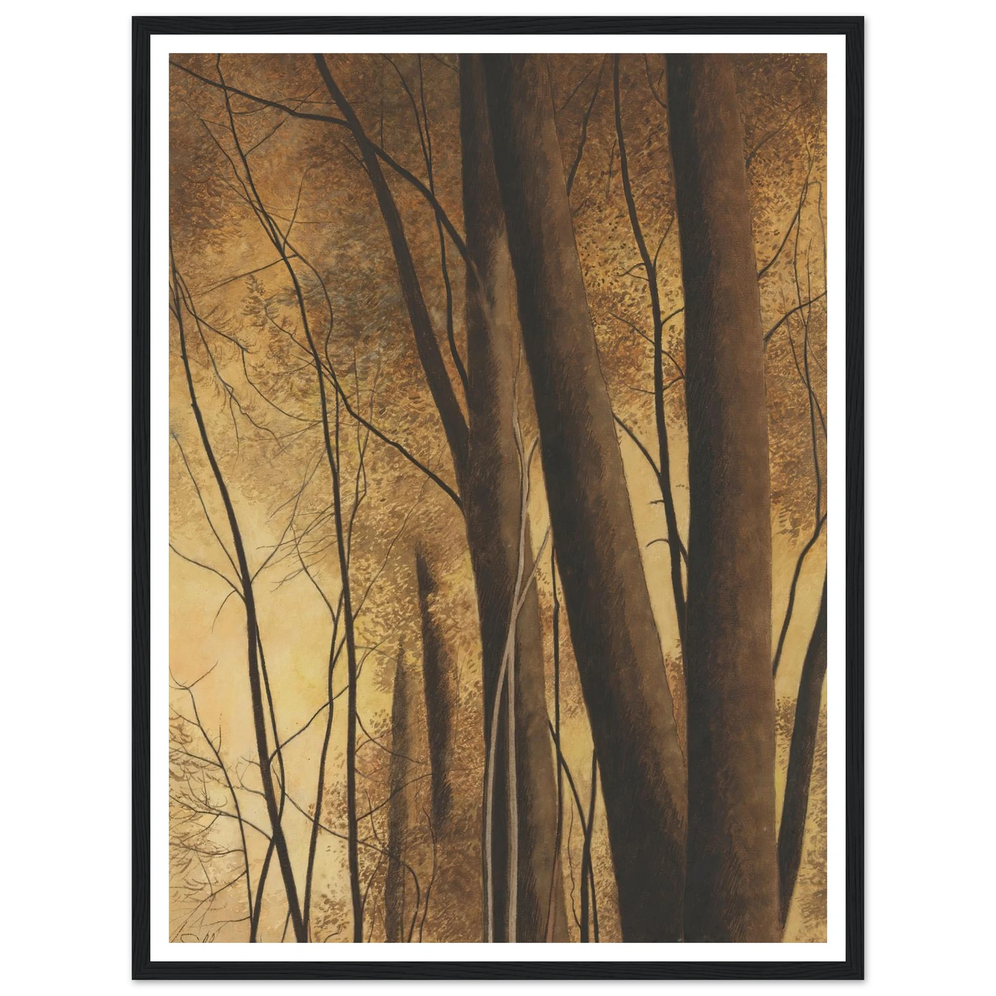 Bomen (1940) Art Print | Leon Spilliaert - Framed Poster - 30x40 cm / 12x16″ - Black frame