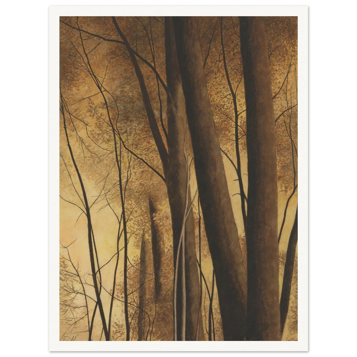 Bomen (1940) Art Print | Leon Spilliaert - Framed Poster - 30x40 cm / 12x16″ - Black frame