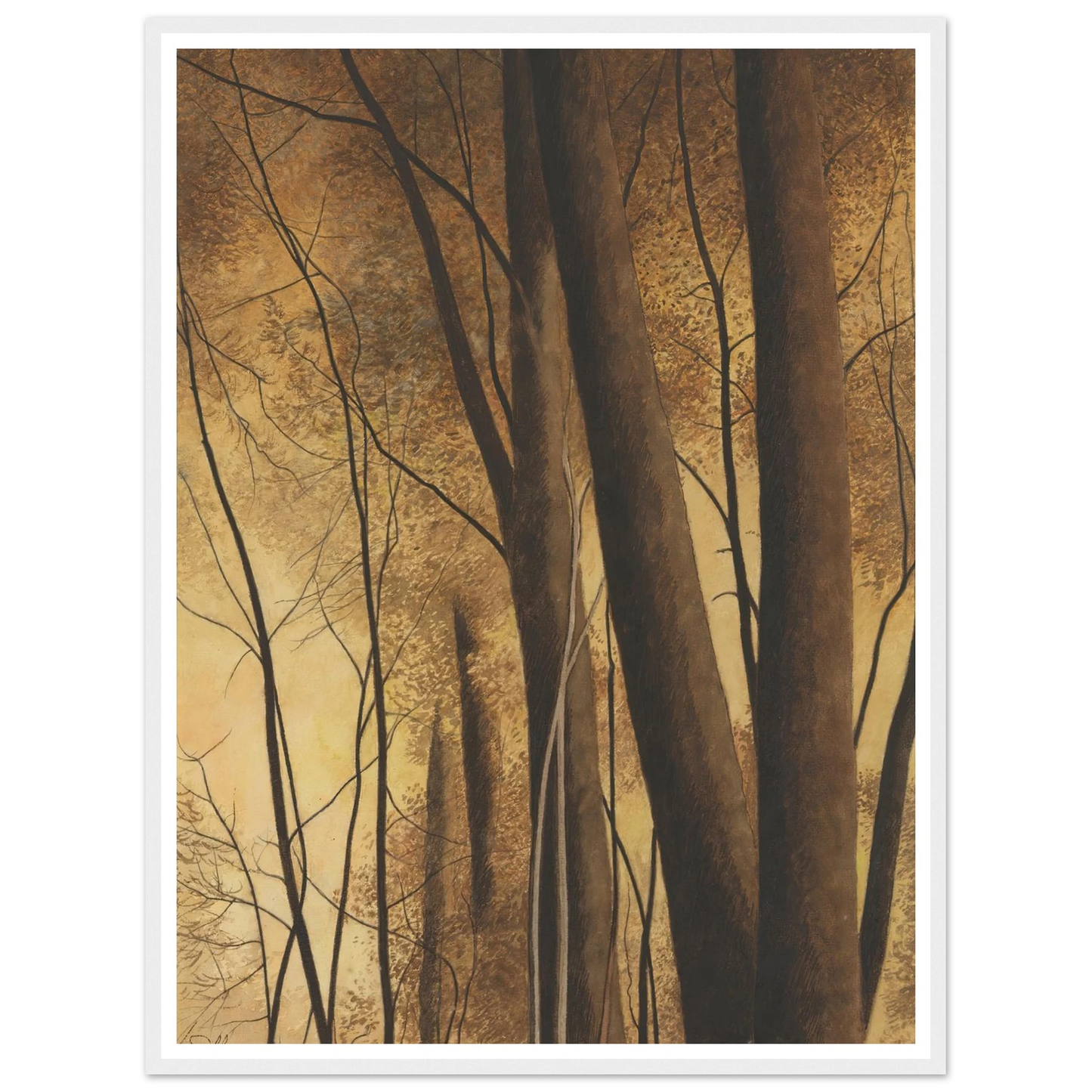 Bomen (1940) Art Print | Leon Spilliaert - Framed Poster - 30x40 cm / 12x16″ - Black frame