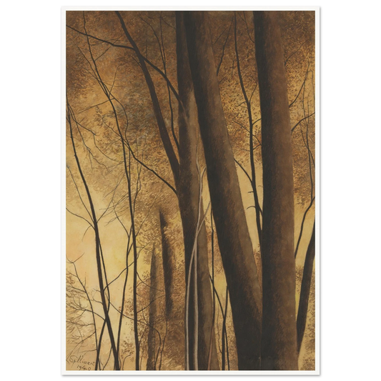 Bomen (1940) Art Print | Leon Spilliaert - Framed Poster - 30x40 cm / 12x16″ - Black frame