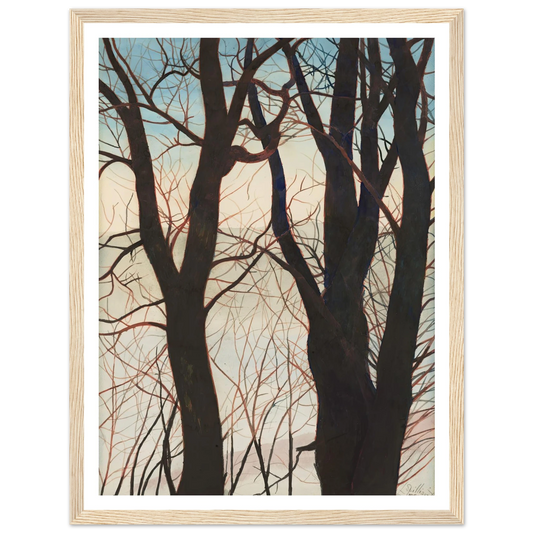 Bomen in de sneeuw (1929) Art Print | Leon Spilliaert - Framed Poster - 30x40 cm / 12x16″ - Black frame