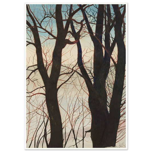 Bomen in de sneeuw (1929) Art Print | Leon Spilliaert - Framed Poster - 30x40 cm / 12x16″ - Black frame