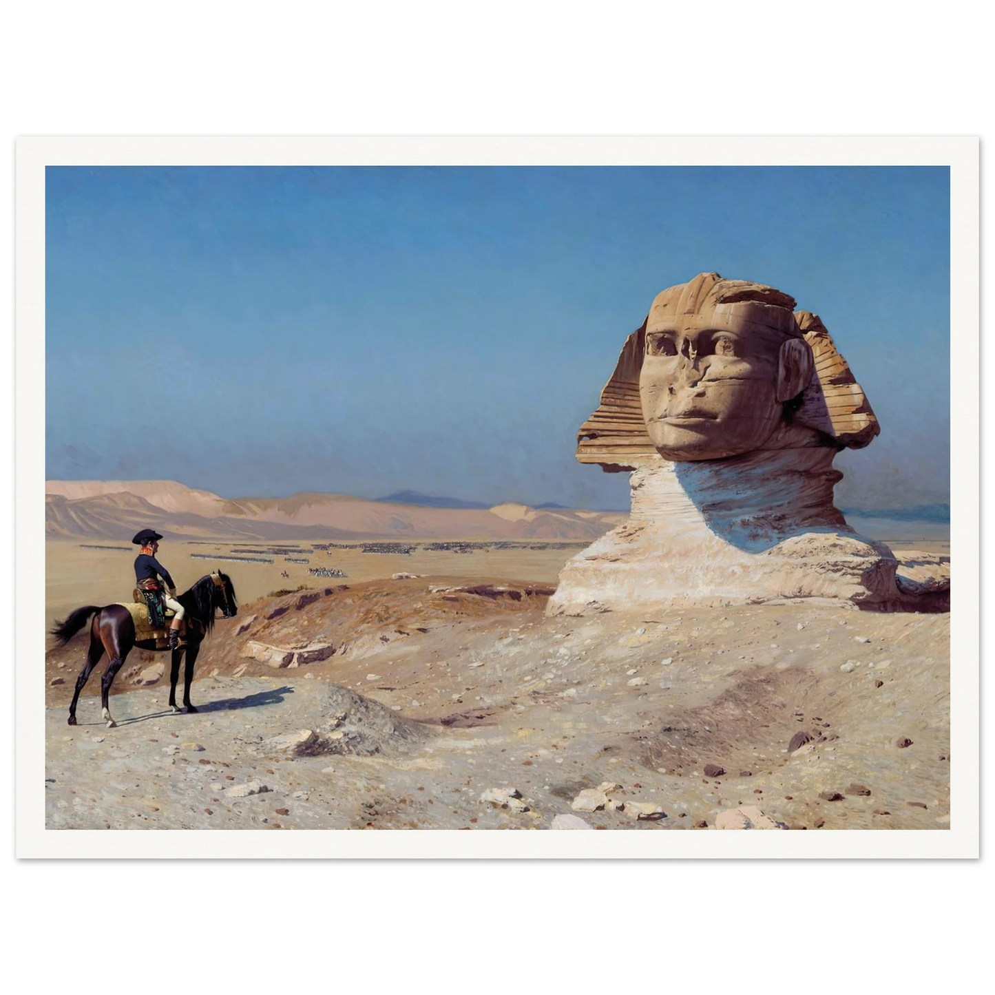 Bonaparte Before the Sphinx (1886) Art Print | Jean Leon Gerome - Framed Poster - 30x40 cm / 12x16″ - Black frame