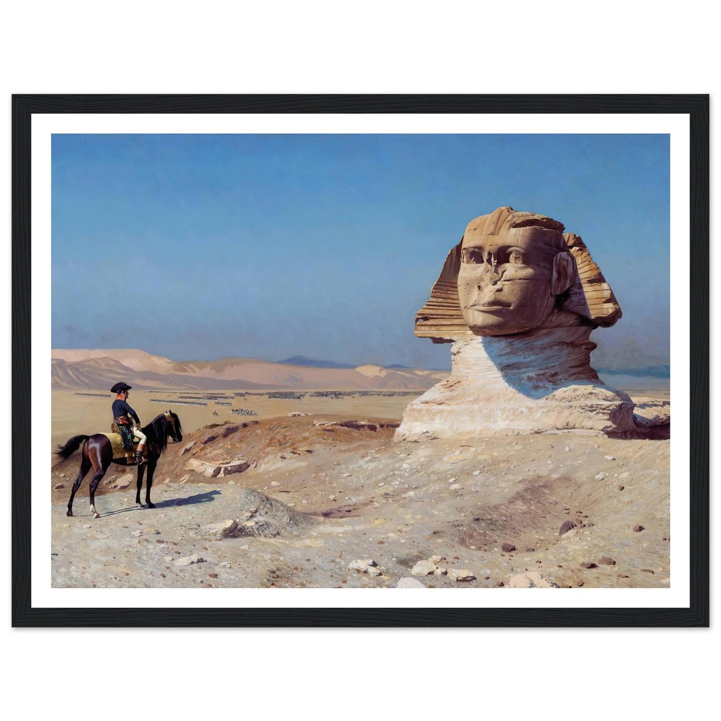 Bonaparte Before the Sphinx (1886) Art Print | Jean Leon Gerome - Framed Poster - 30x40 cm / 12x16″ - Black frame
