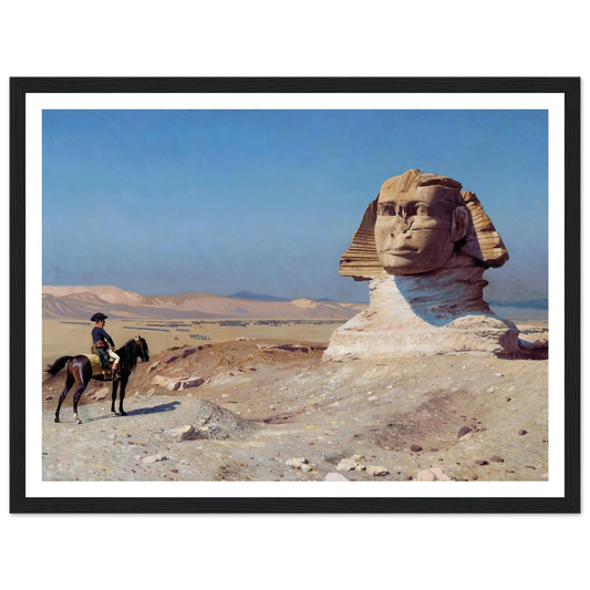 Bonaparte Before the Sphinx (1886) Art Print | Jean Leon Gerome - Framed Poster - 30x40 cm / 12x16″ - Black frame