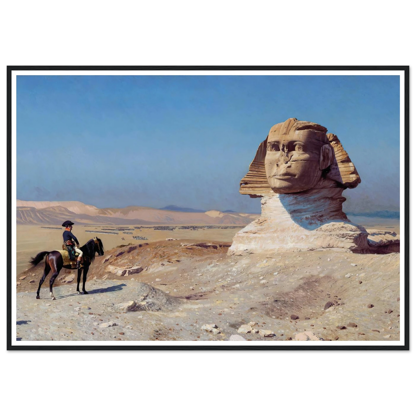 Bonaparte Before the Sphinx (1886) Art Print | Jean Leon Gerome - Framed Poster - 30x40 cm / 12x16″ - Black frame