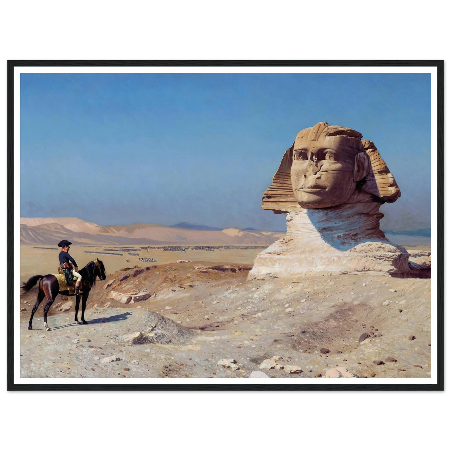 Bonaparte Before the Sphinx (1886) Art Print | Jean Leon Gerome - Framed Poster - 30x40 cm / 12x16″ - Black frame