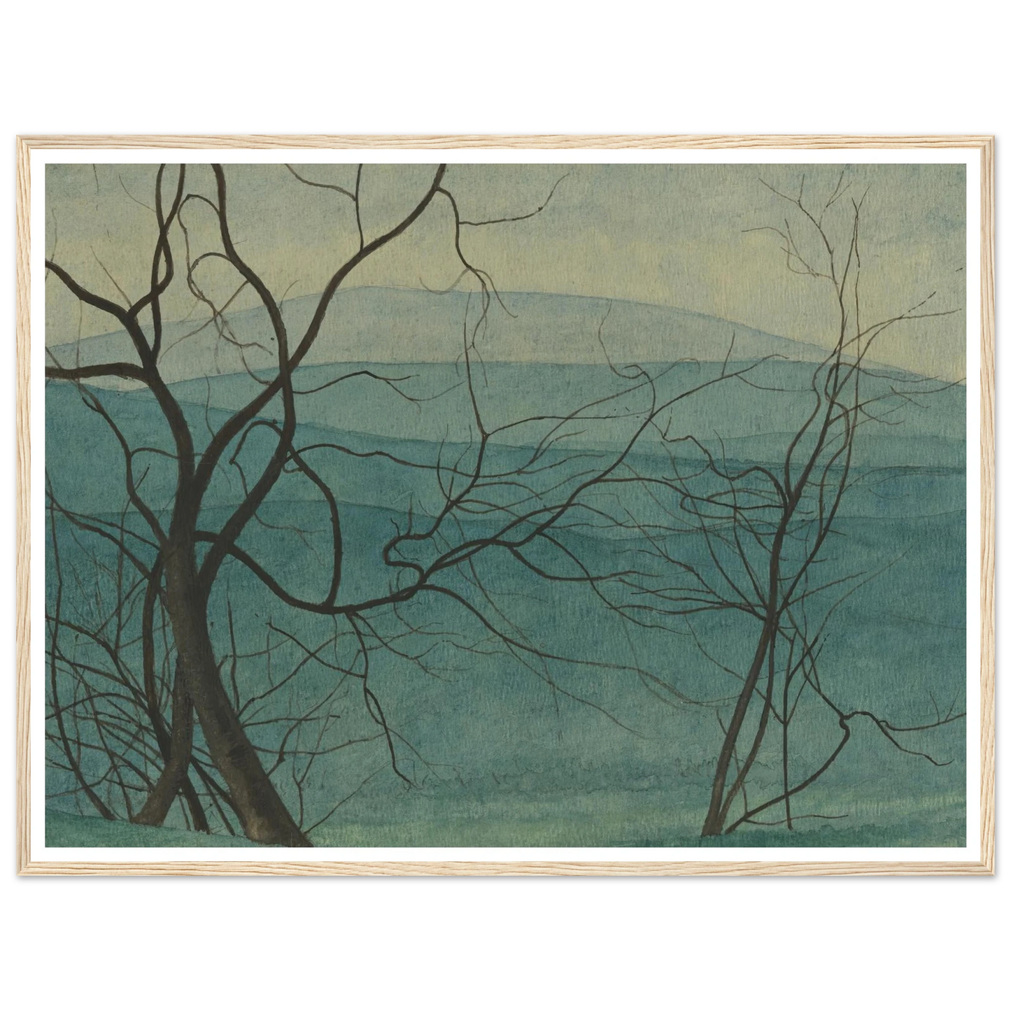 Boomtakken (1940) Art Print | Leon Spilliaert - Framed Poster - 30x40 cm / 12x16″ - Black frame