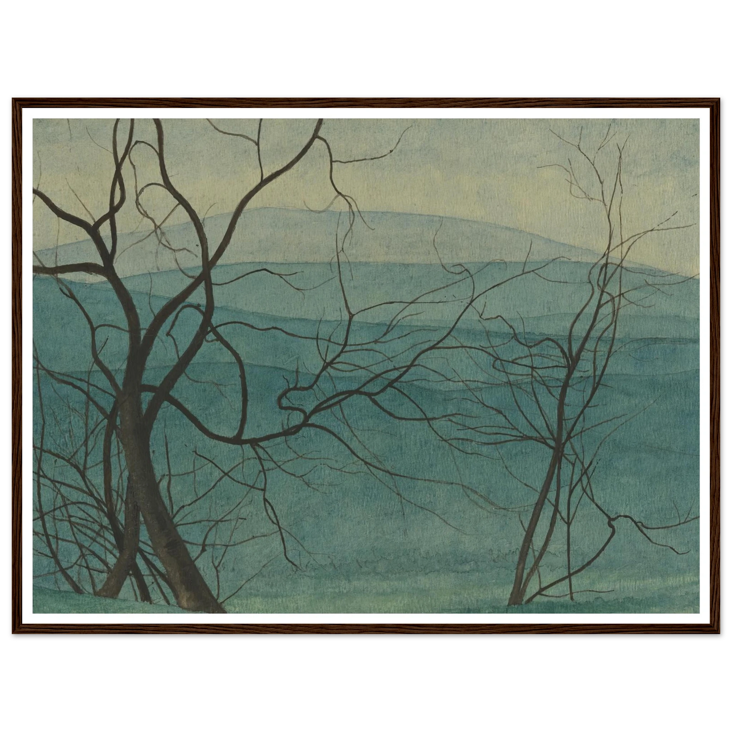 Boomtakken (1940) Art Print | Leon Spilliaert - Framed Poster - 30x40 cm / 12x16″ - Black frame