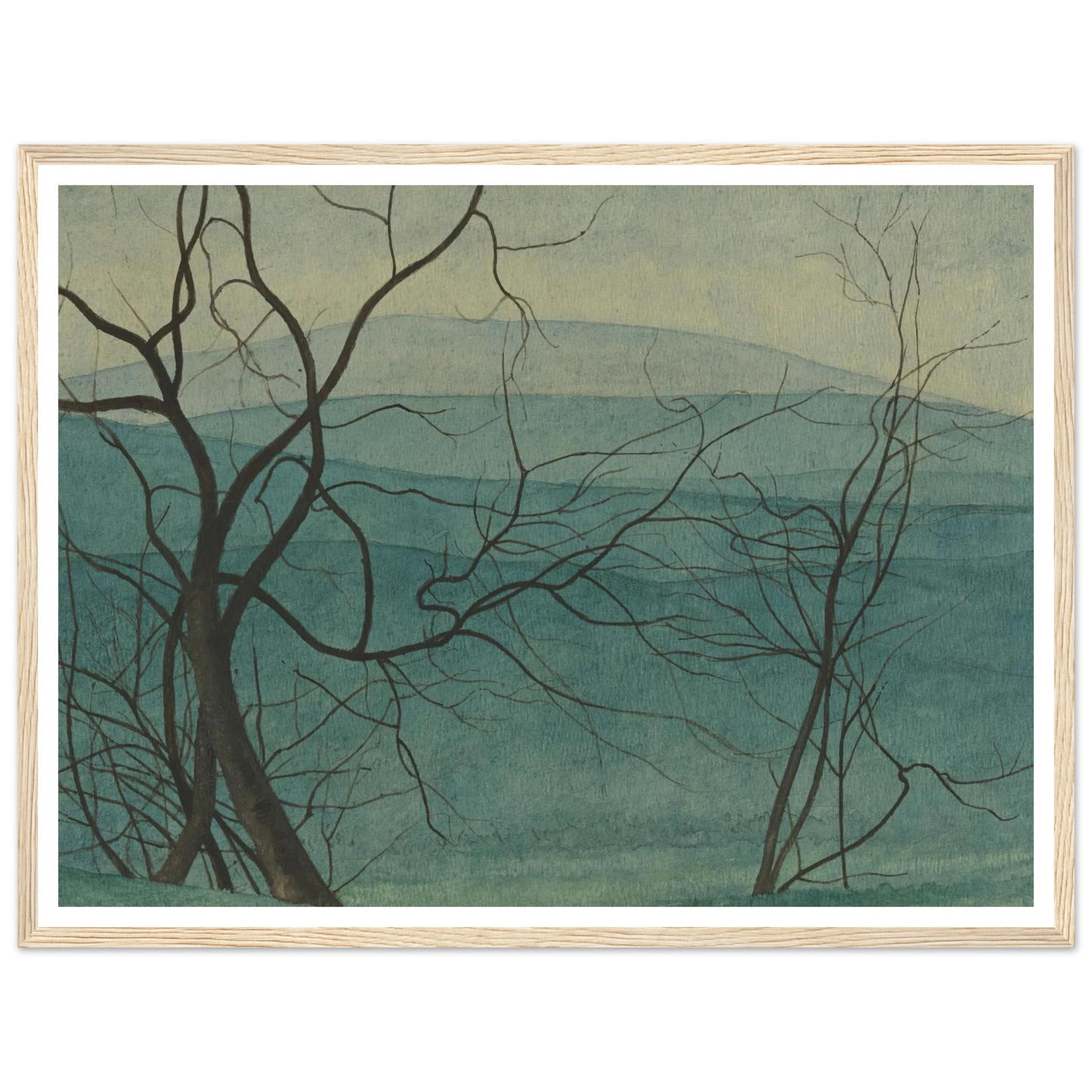 Boomtakken (1940) Art Print | Leon Spilliaert - Framed Poster - 30x40 cm / 12x16″ - Black frame