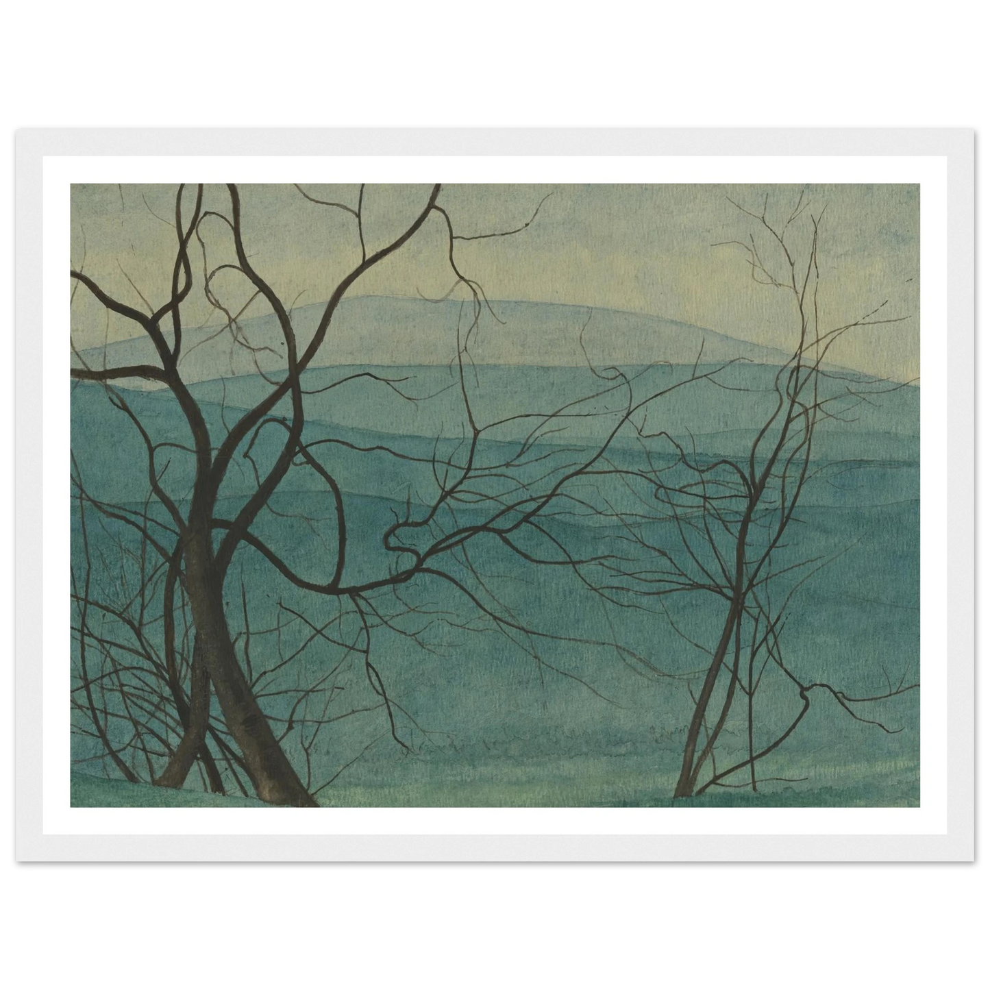Boomtakken (1940) Art Print | Leon Spilliaert - Framed Poster - 30x40 cm / 12x16″ - Black frame