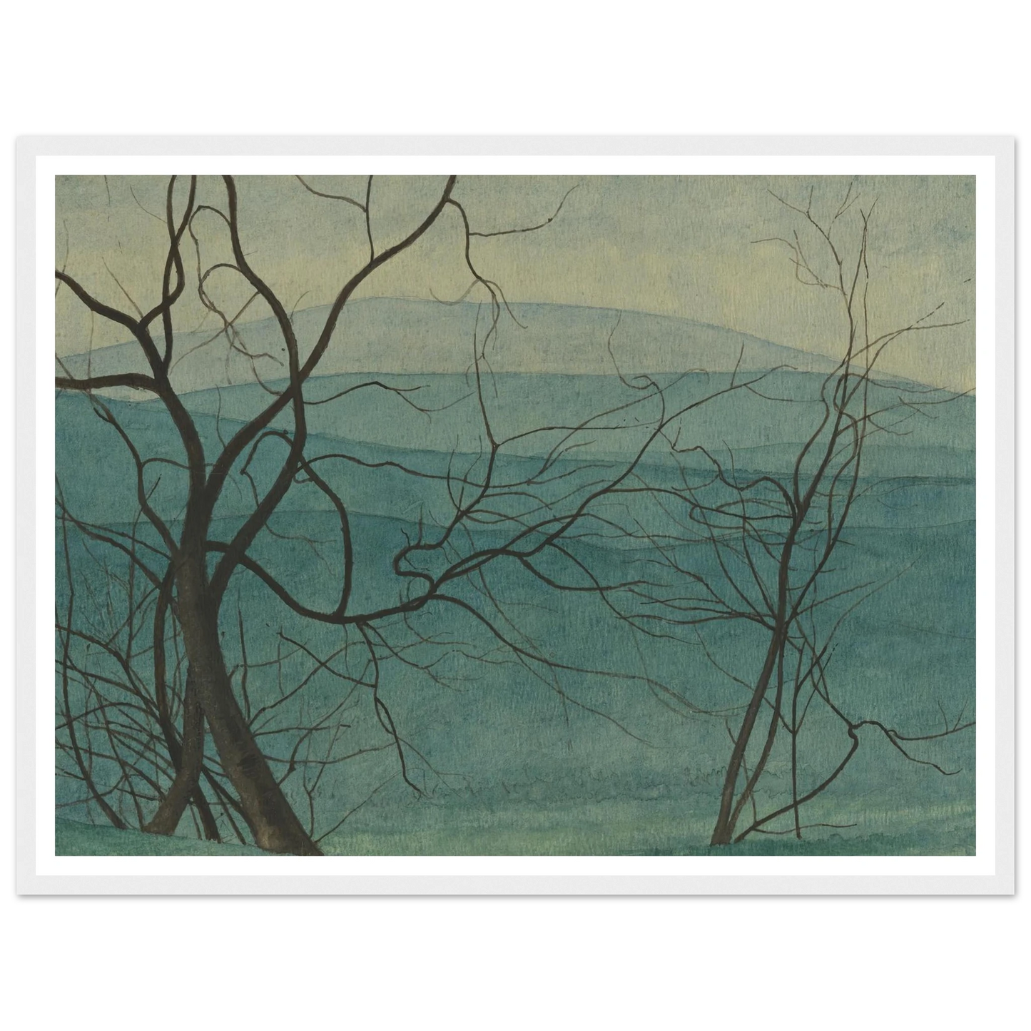 Boomtakken (1940) Art Print | Leon Spilliaert - Framed Poster - 30x40 cm / 12x16″ - Black frame