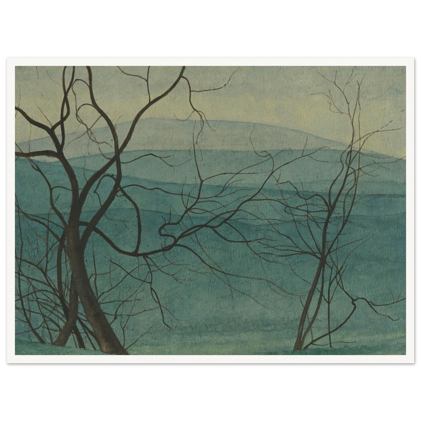 Boomtakken (1940) Art Print | Leon Spilliaert - Framed Poster - 30x40 cm / 12x16″ - Black frame